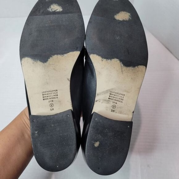 Papagallo Spin Black Leather Loafers Size 9 M - Picture 4 of 12